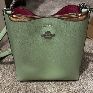 Coach Mint Green Leather Crossbody Bag